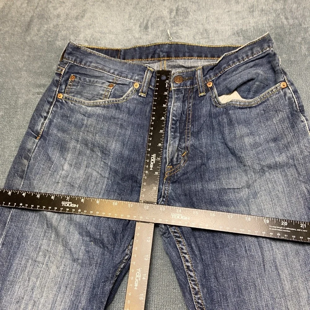 Levi's Jeans Mens 32x32 Blue Denim Cotton Stretch Straight Leg Zip Fly 5 Pockets